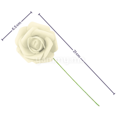 Roses Artificielles Bieges en Mousse avec Tige