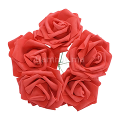 Roses Artificielles Rouges en Mousse avec Tige
