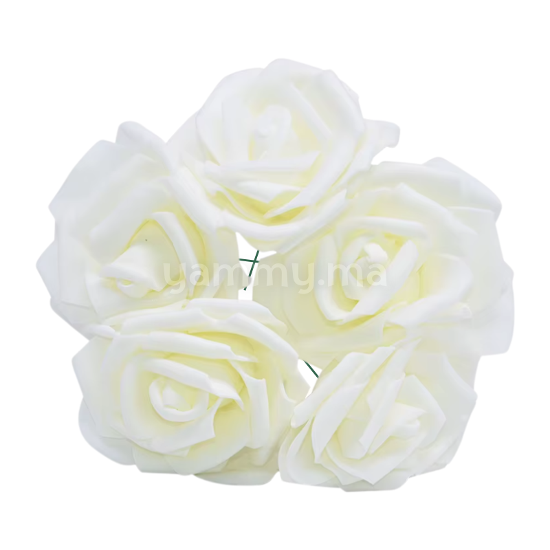 Roses Artificielles Bieges en Mousse avec Tige