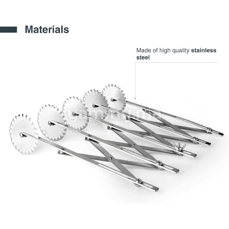 Rouleau et Bicyclette Multicoupe Cannelée 5 Roulettes en Inox - Lacor 68247