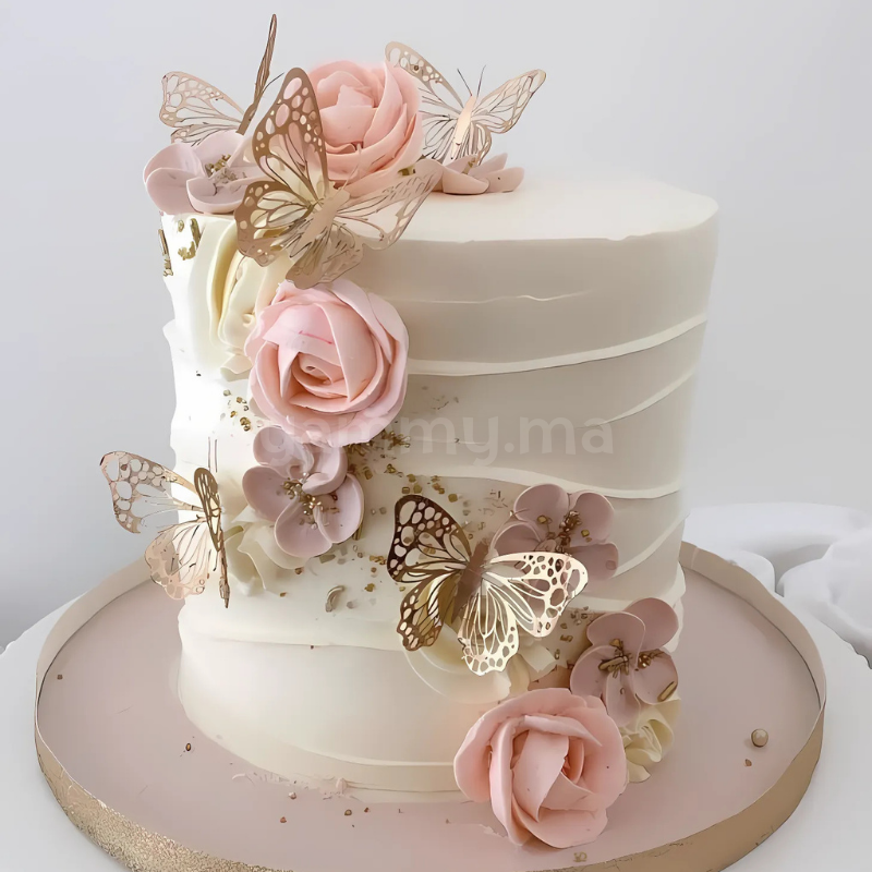 SET. 12 Papillons Doré