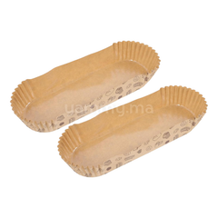SET. 20 Caissettes à Tartelette Oblong / Éclair en Papier kraft 14.5 cm
