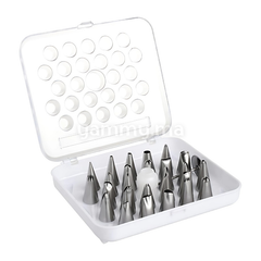 Coffret de 26 Mini Douilles Pâtissières en Inox avec Adaptateur et Clous à Fleur