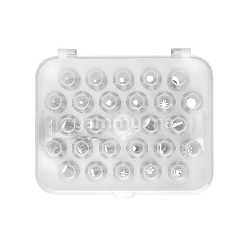 Coffret de 26 Mini Douilles Pâtissières en Inox avec Adaptateur et Clous à Fleur
