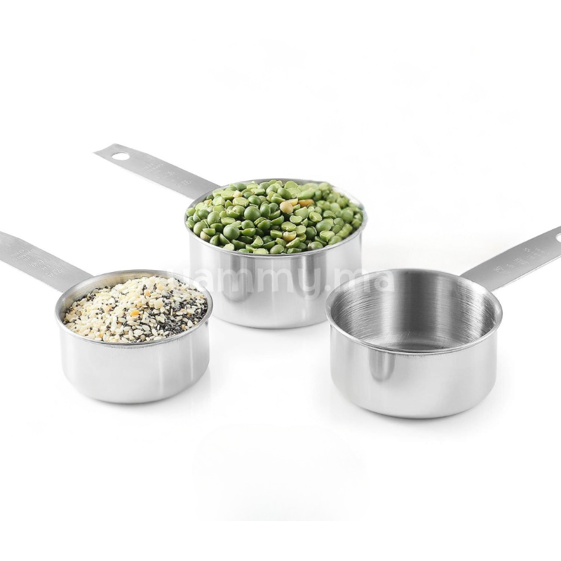 SET. 4 Casseroles à Mesurer en Inox
