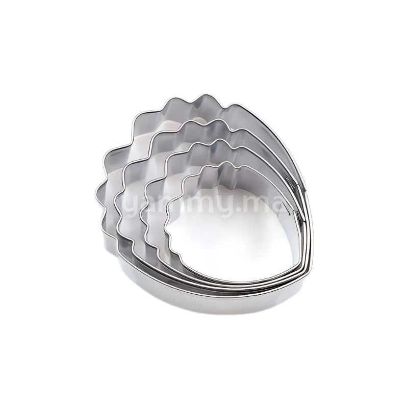 SET. 4 Emporte-pièces Pétale de Pivoine en Inox M2