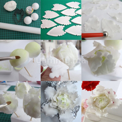 SET. 4 Emporte-pièces Pétale de Pivoine en Inox M1