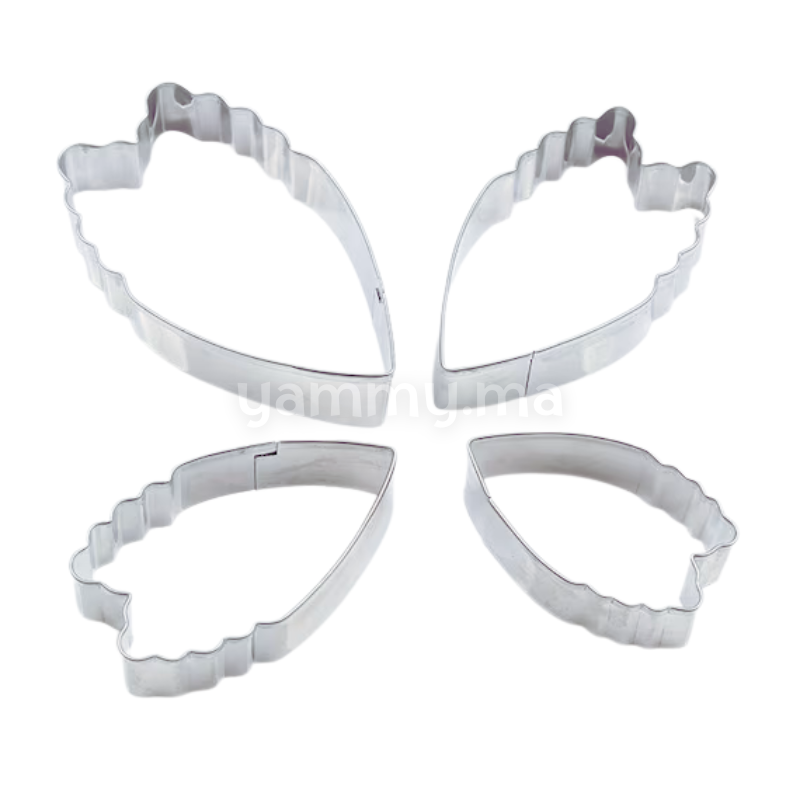 SET. 4 Emporte-pièces Pétale de Pivoine en Inox M1