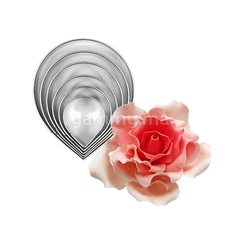 SET. 6 Emporte-pièces Pétale de Rose en Inox