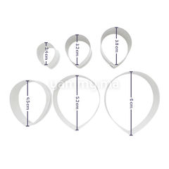 SET. 6 Emporte-pièces Pétale de Rose en Inox