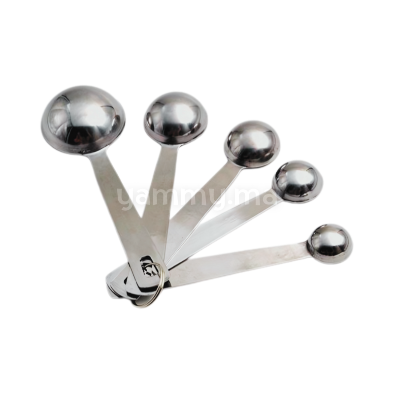 SET. 5 Cuillères Doseuses en Inox