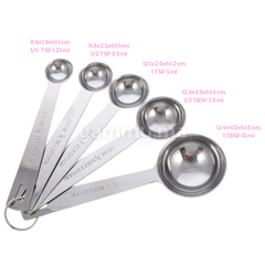 SET. 5 Cuillères Doseuses en Inox