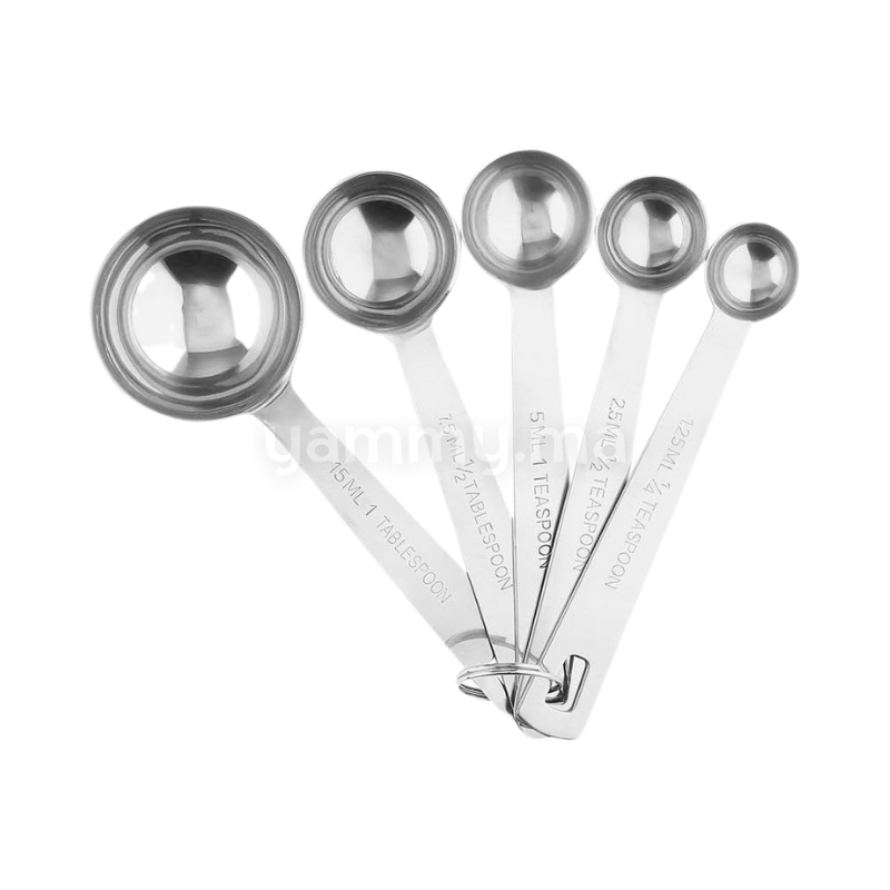 SET. 5 Cuillères Doseuses en Inox