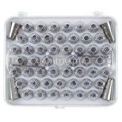 Coffret de 52 Mini Douilles Pâtissières en Inox avec Adaptateur et 2 Clous à Fleur