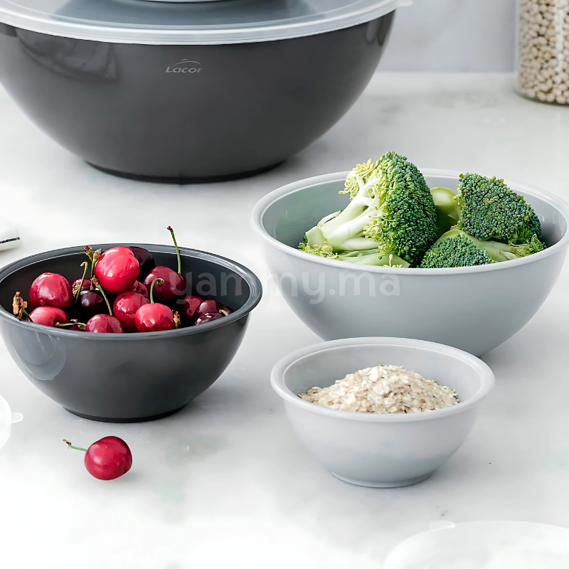 Set de 6 Bols et Bassines en Polypropylène avec Couvercles - Lacor 60055