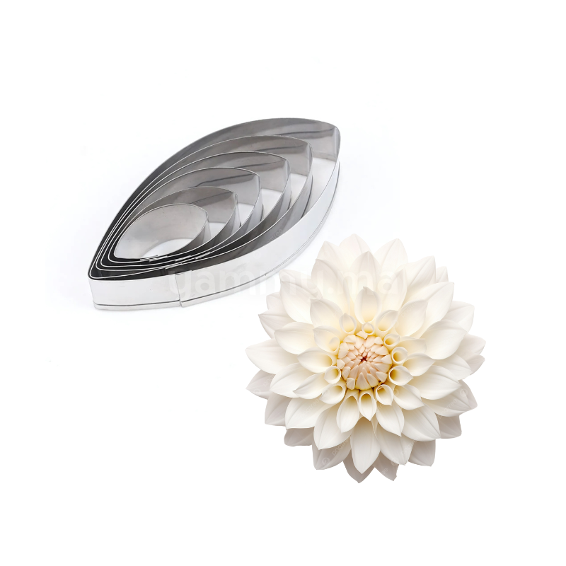 SET. 6 Emporte-pièces Pétale de Dahlia en Inox