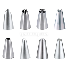 SET. 8 Douilles Pâtisserie en Inox