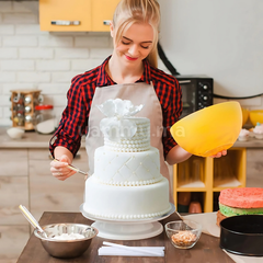 SET.10 Tiges Support Gâteau en Plastique Blanc 34 cm