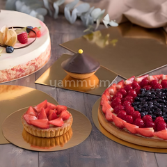 Support Gâteau Carton Rond Or Ø 24 cm x5 pcs