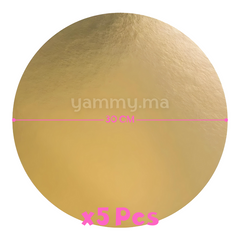 Support Gâteau Carton Rond Or Ø 30 cm x5 pcs
