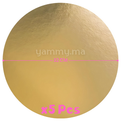 Support Gâteau Carton Rond Or Ø 32 cm x5 pcs