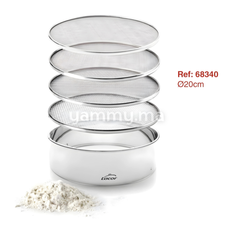Tamis à 4 Mailles Interchangeables 20cm en Inox - Lacor 68340