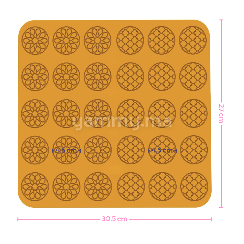 Moule Silicone Tapis Cercles Ambre (x30)
