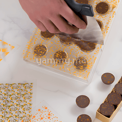 Feuille de Transfert Chocolat M3 Rose, Jaune et Blanc 26.5 x 37 cm - Nitach