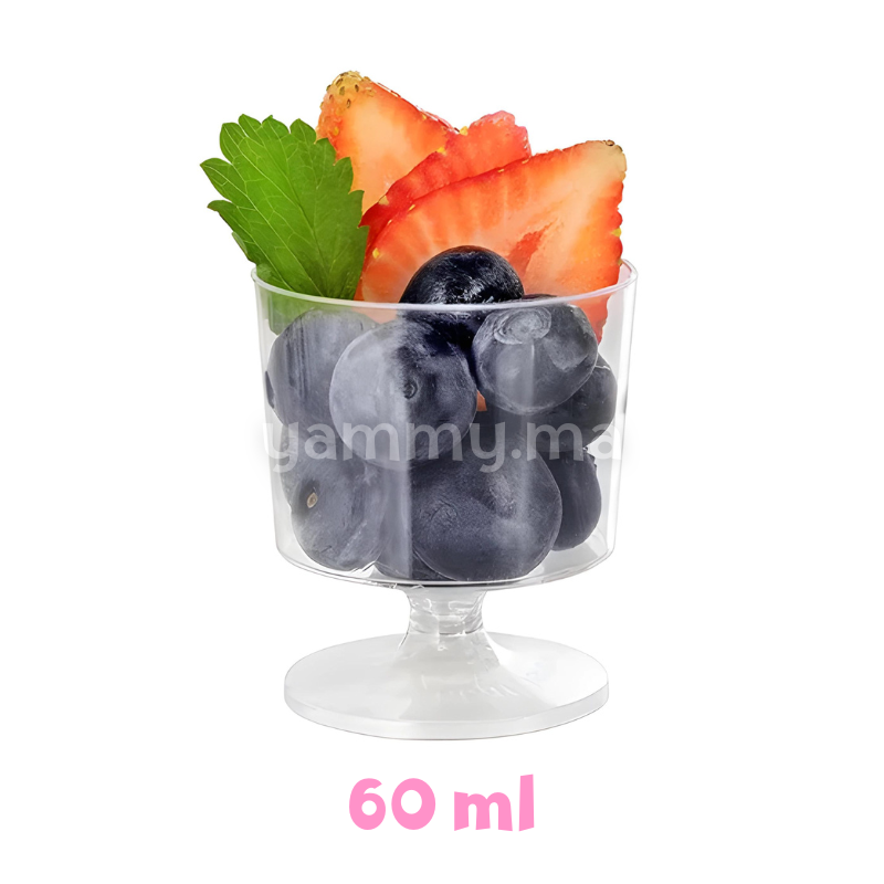 SET. 12 Verrines sur Pied Rond 60ml GA369