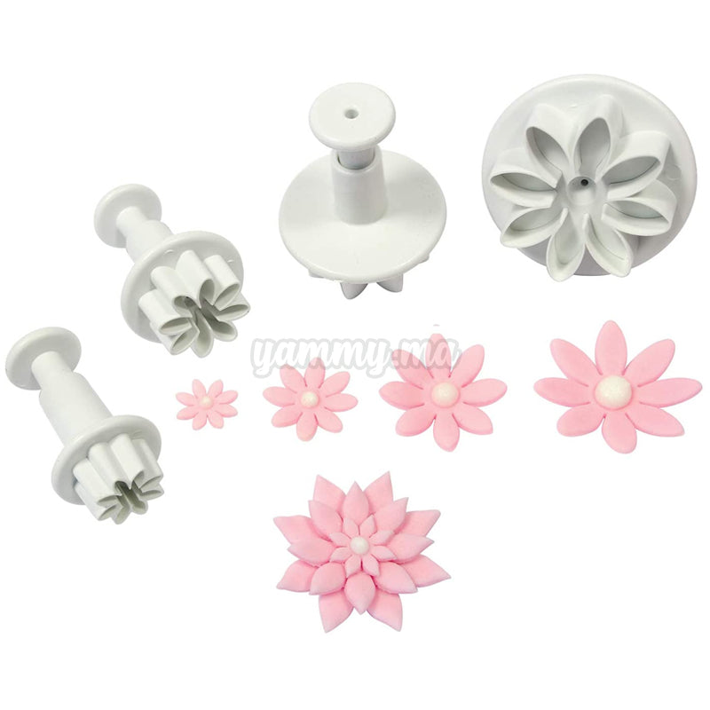 Set 4 Emporte-pièces avec Poussoir Marguerite