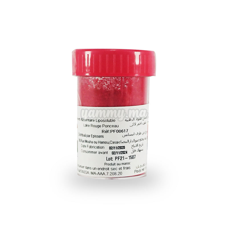 Colorant Alimentaire Liposoluble Lake Rouge Ponceau 10gr - Coloratine 