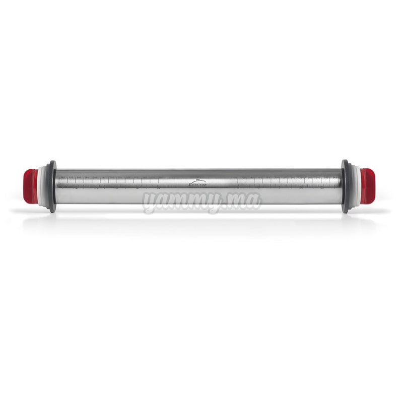 Rouleau à Patisserie en Inox avec Anneaux d'épaisseur 34 cm - Lacor 67143