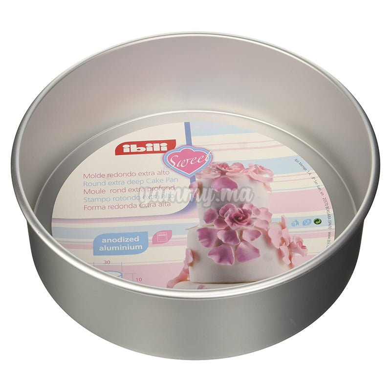 Moule Rond Extra Profond 25 x h10cm en Aluminium - Ibili 815125