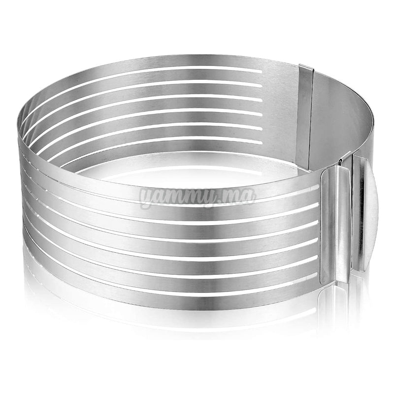 Cercle à Gâteau avec Guide de Coupe en Acier-inoxydable