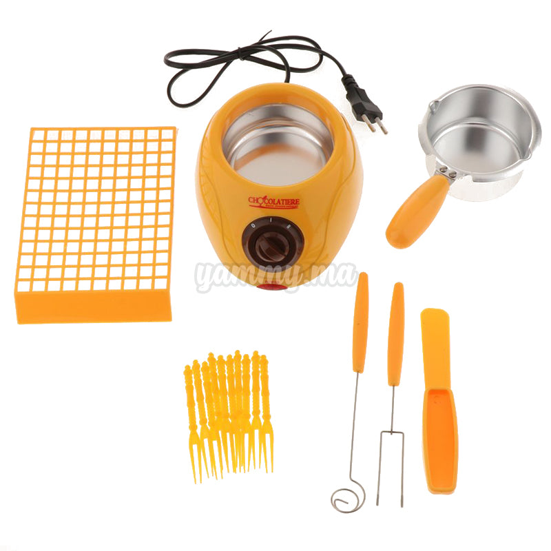 Bain Marie électrique avec Casserole et Accessoires pour Chocolat