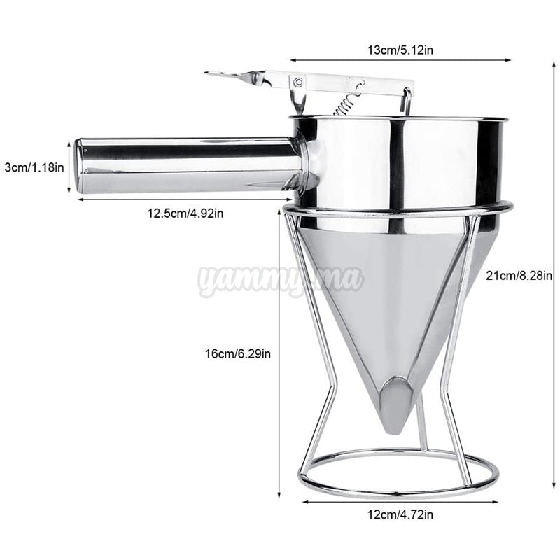 Entonnoir à Piston en acier inoxydable avec Support