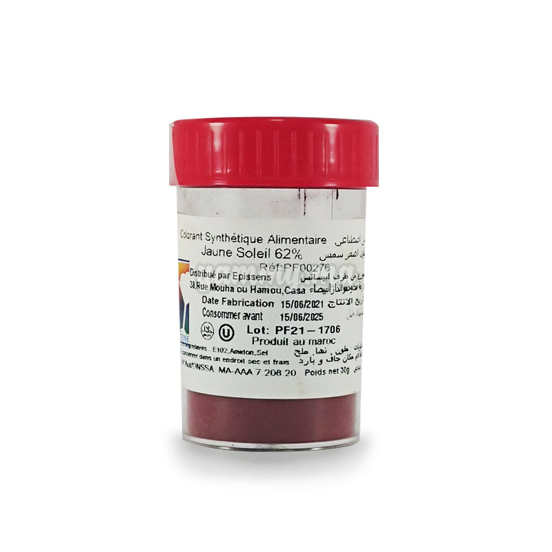Colorant Alimentaire Jaune Soleil 62% 30gr -Coloratine