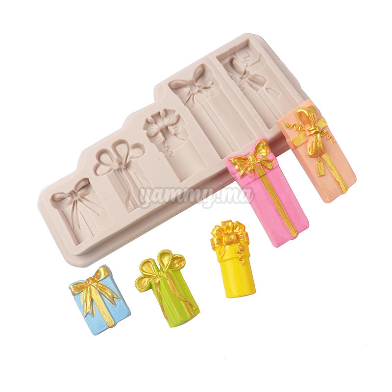 Moule Silicone 5 Coffrets Cadeaux pour Pâte à sucre