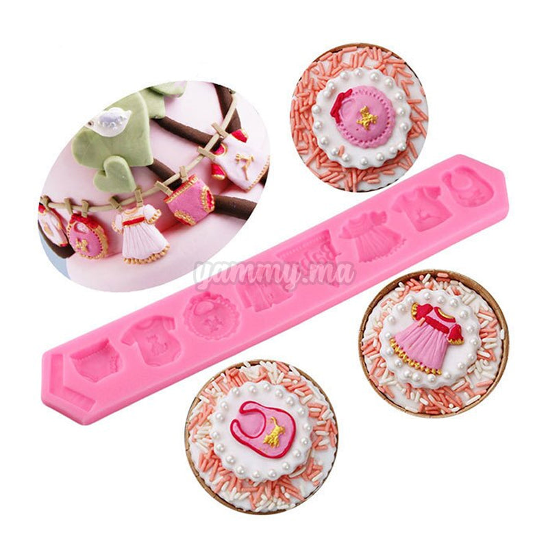 Moule Silicone Vêtements Bébé pour Pâte à sucre