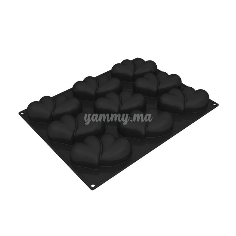 Moule Silicone Double Coeurs 30/40 cm + Cutter "PX4370" - Pavoni 