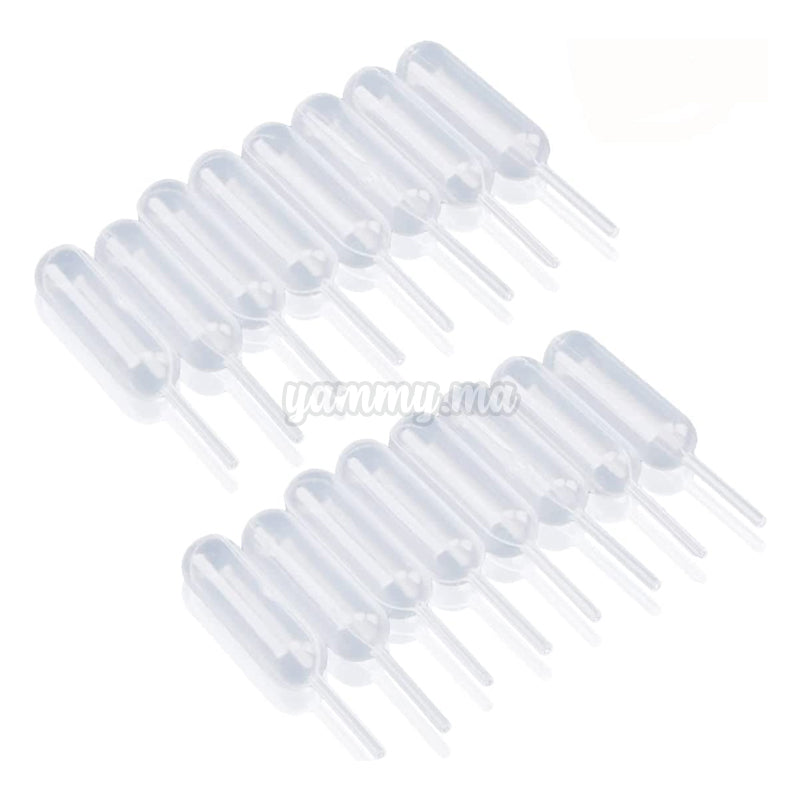 Mini Pipettes Oval à presser jetables en plastique 4ml 25 Pcs