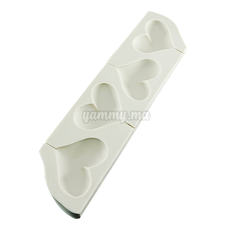 Moule Silicone à 4 Soucettes Coeur