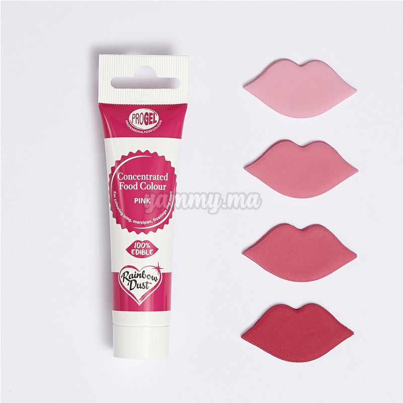 Colorant Alimentaire ProGel Rose 25g - Rainbow Dust
