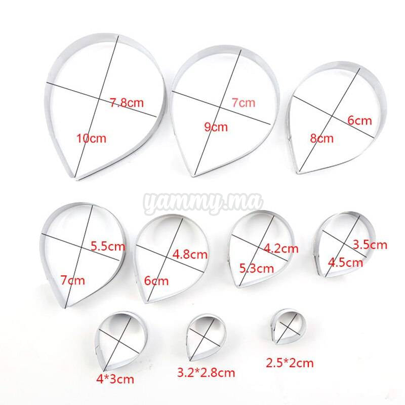 Lot 10 Emporte-pièces Rose en Acier-inoxydable