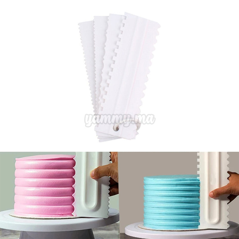 Lot de 4 Peignes de Décoration de Gâteau