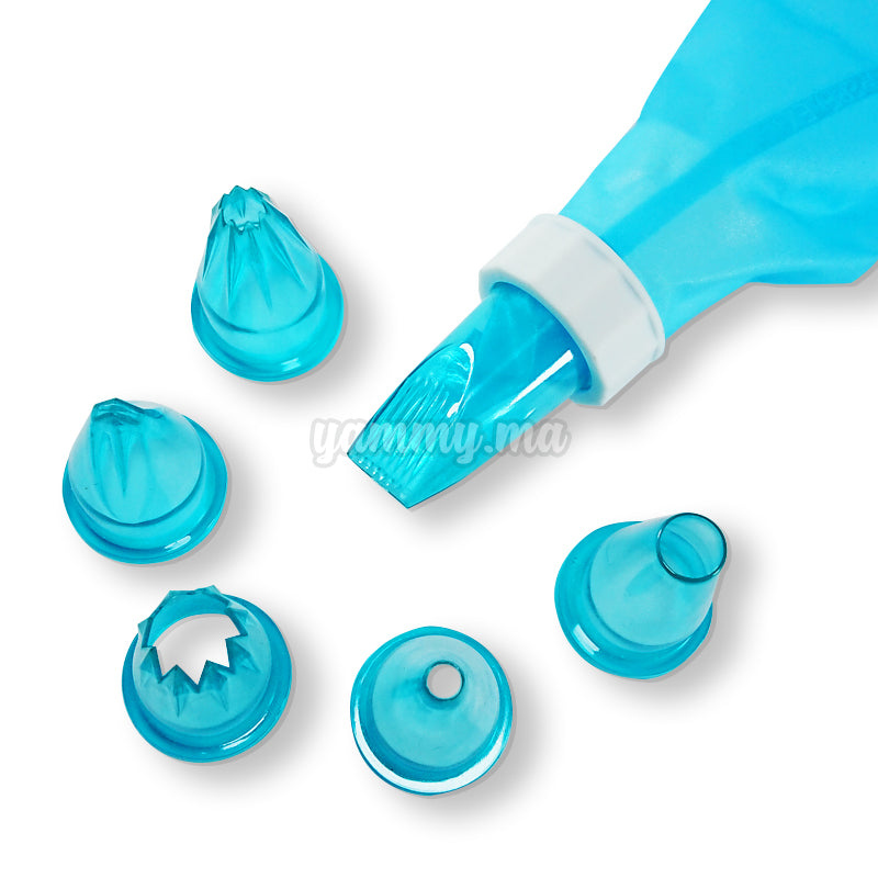 Poche à Decorer en Silicone + 6 Douilles